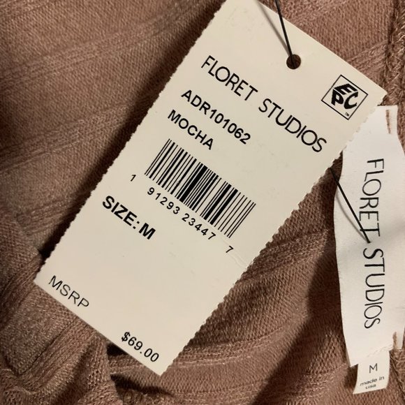 NWT Floret Studios Twist Back Long Sleeve Ribbed Sweater Dress, Mocha, Sz Medium - Picture 14 of 14